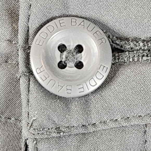 Eddie Bauer Gray Cropped Capri Pants Mid Rise Nylon Stretch Size 6 Hiking Gorp - Picture 6 of 16